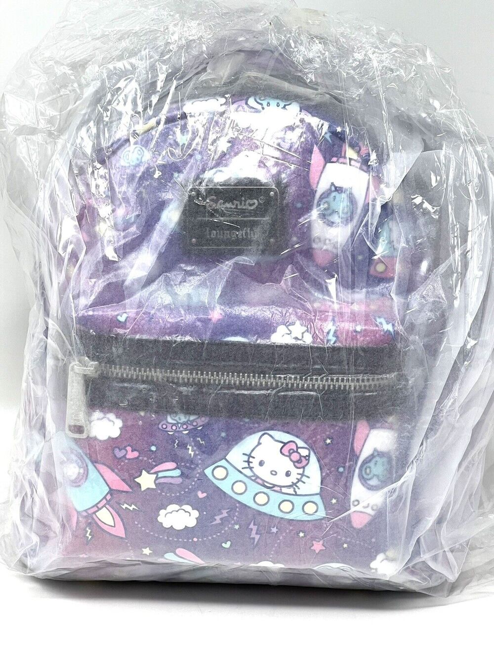 Loungefly Hello Kitty Mini Backpack Cosmic Space Ship Rocket Outer Space Bag